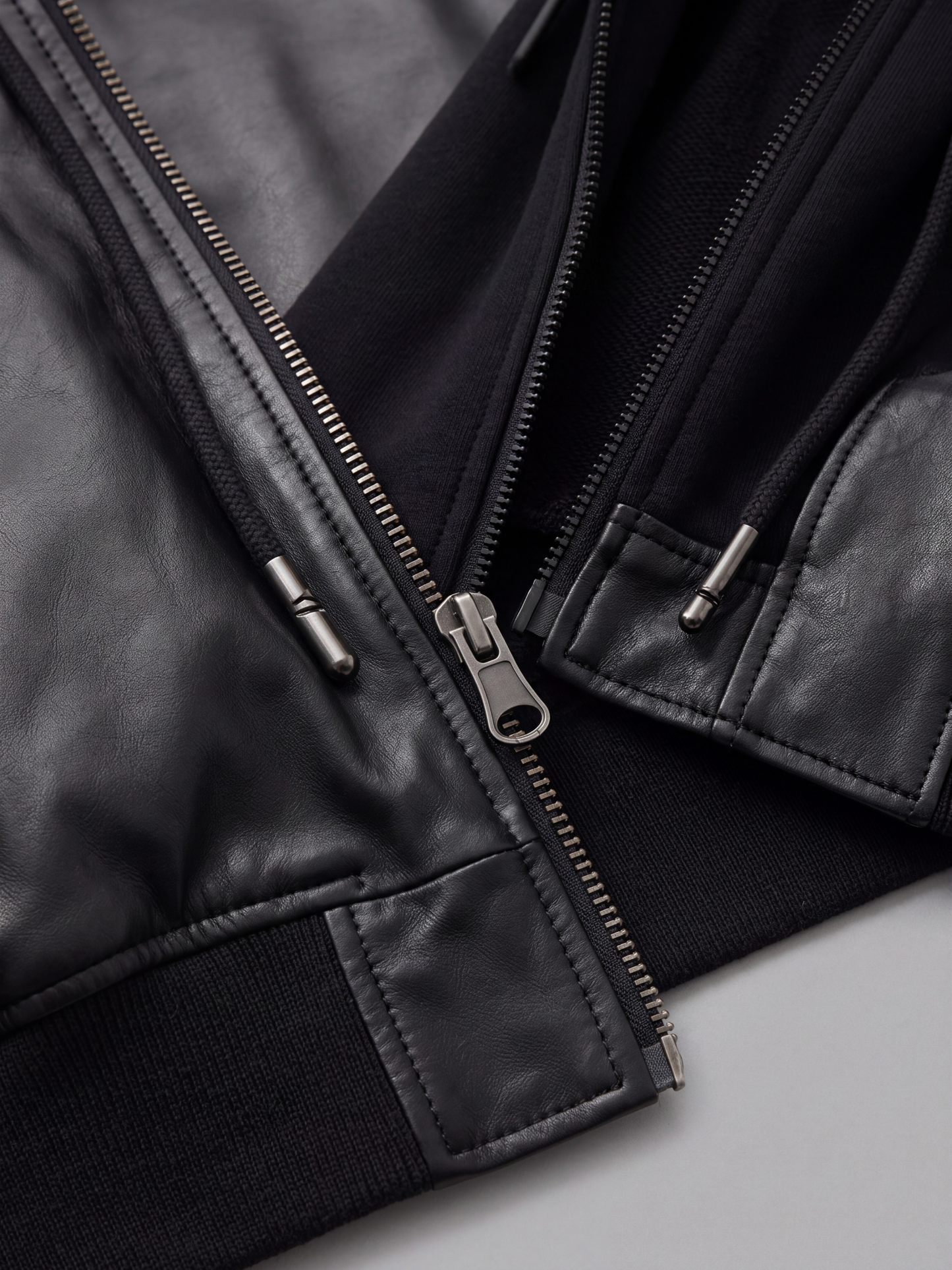 Heavyweight Bomber Jacket - Layered-Look Hooded Bomber