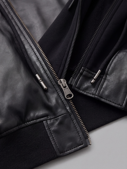 Heavyweight Bomber Jacket - Layered-Look Hooded Bomber