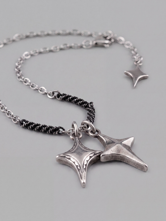 Star Pendant Necklace - Titanium Steel