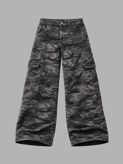 Woodland Camo Baggy Cargo Pants, product photo