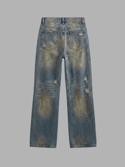 Distressed Mud Wash Jeans, product photo