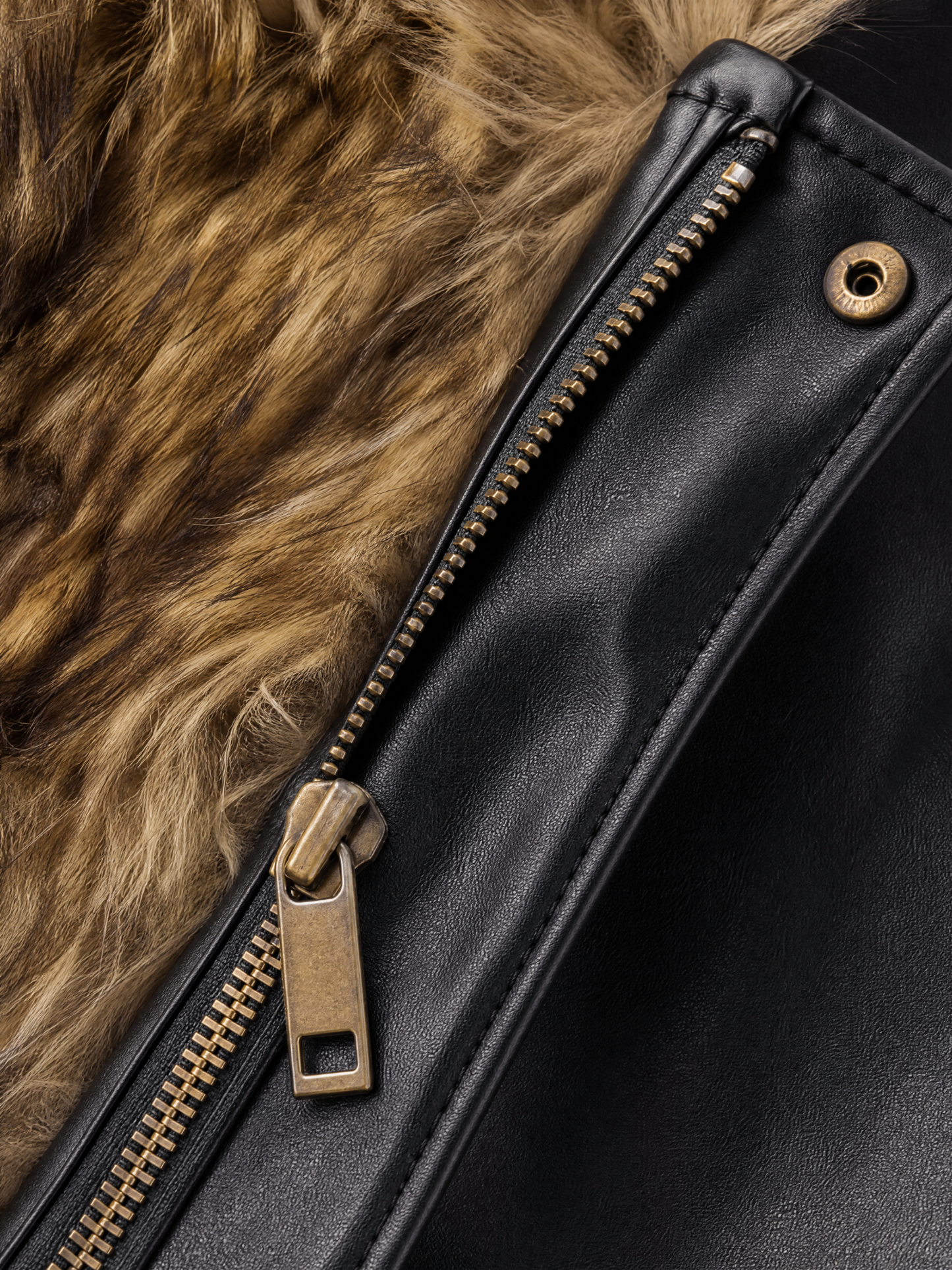 Double-Sided Fur-Lined Jacket - Faux-Leather, Reversible *need upscaled models