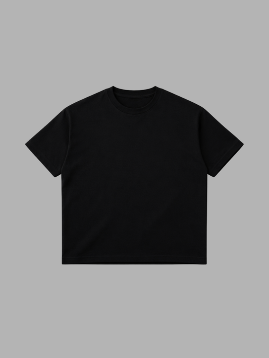 Boxed Short Sleeve Tee, Black colourway, product photo