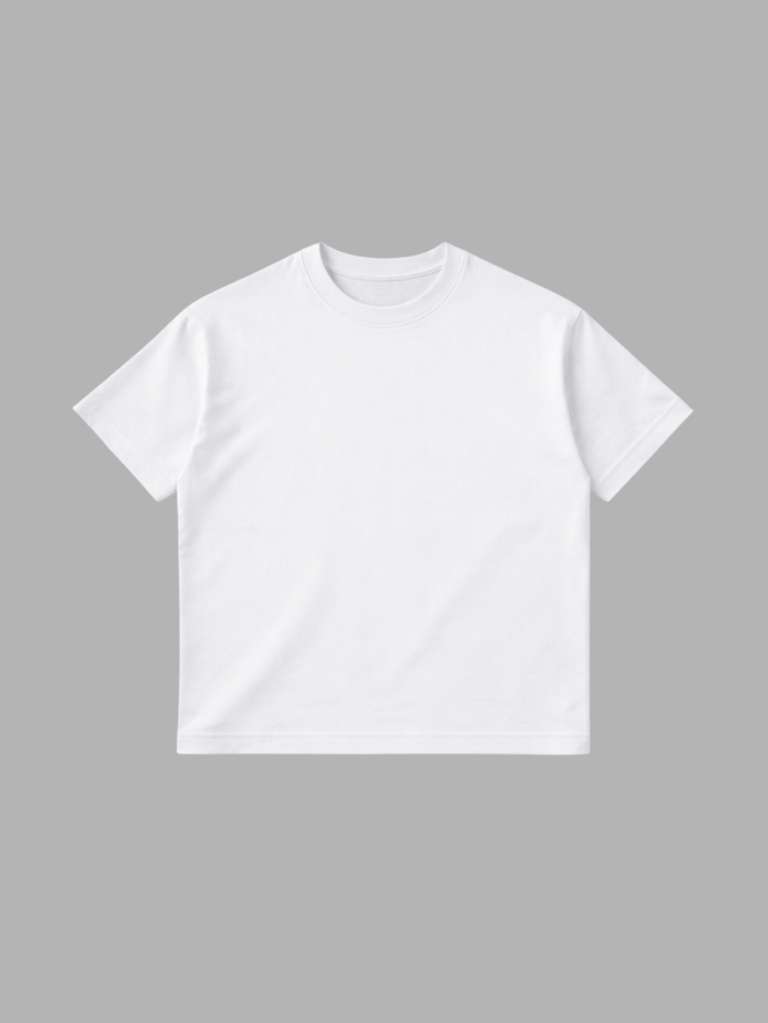 Boxed Short Sleeve Tee, White colourway, product photo