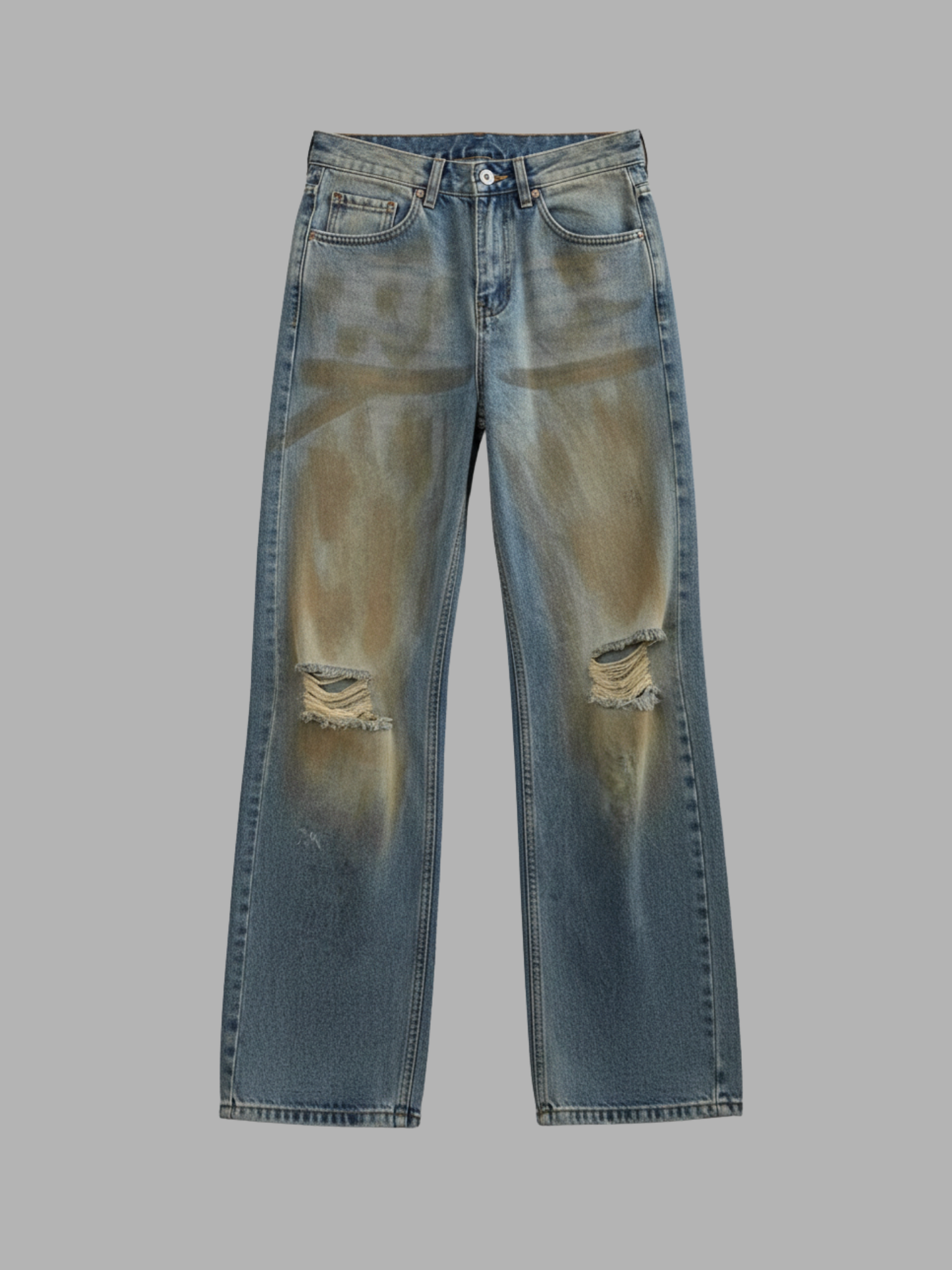Distressed Mud Wash Jeans, product photo