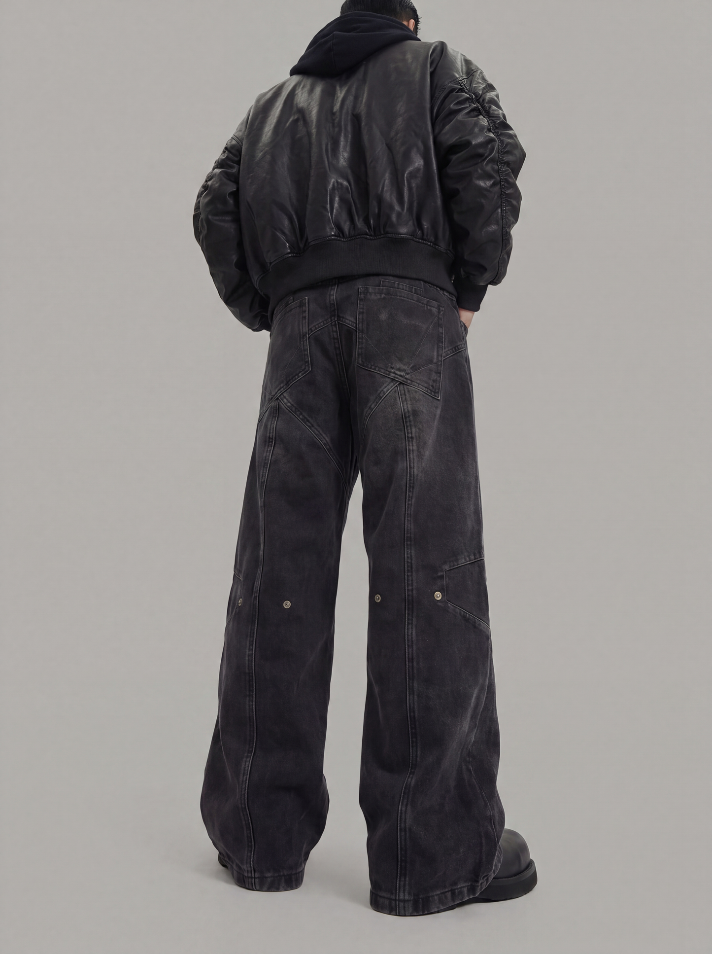 Black Rodeo Jeans - Wide-Leg Washed Denim *model attn